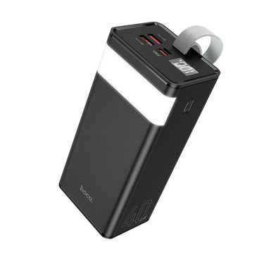 Hoco 40000mAh QC3.0 22.5W PD Big Powerbank Battery w LED Lamp Outdoors- Black